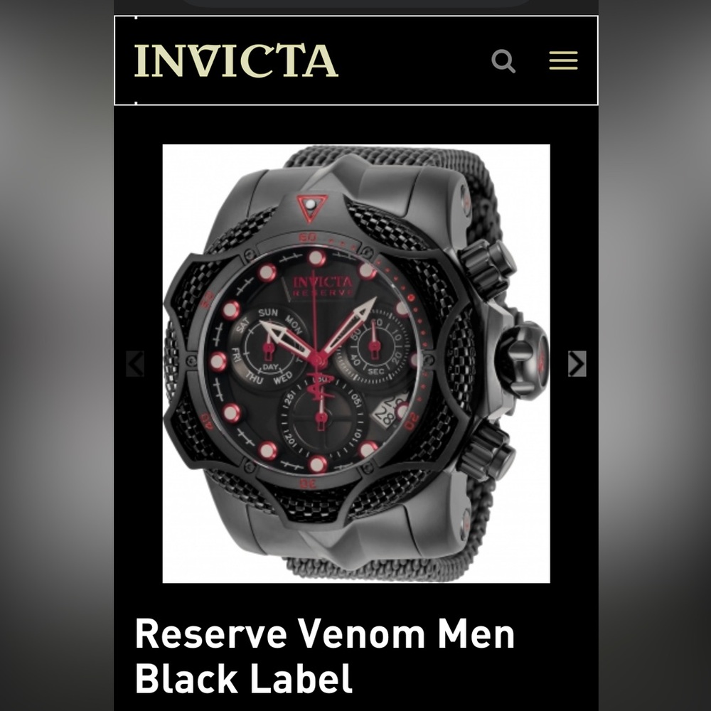 INVICTA Reserve Men's 52mm Venom Black Label Swiss Watch